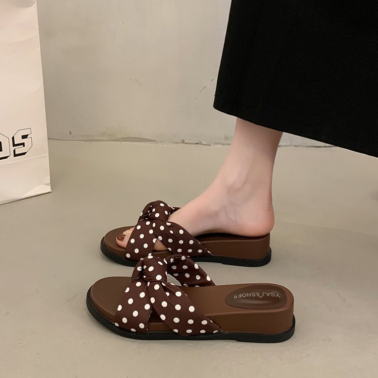 Women's Polka Dot Platform Wedge Sandals