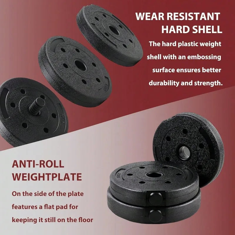 5–44 LB (2.3–20 kg) Adjustable Dumbbell to Barbell Set
