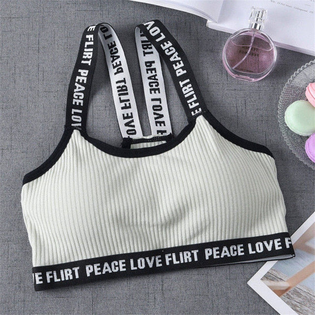 Sport Cropped Top Bra, For Women's Sportswear