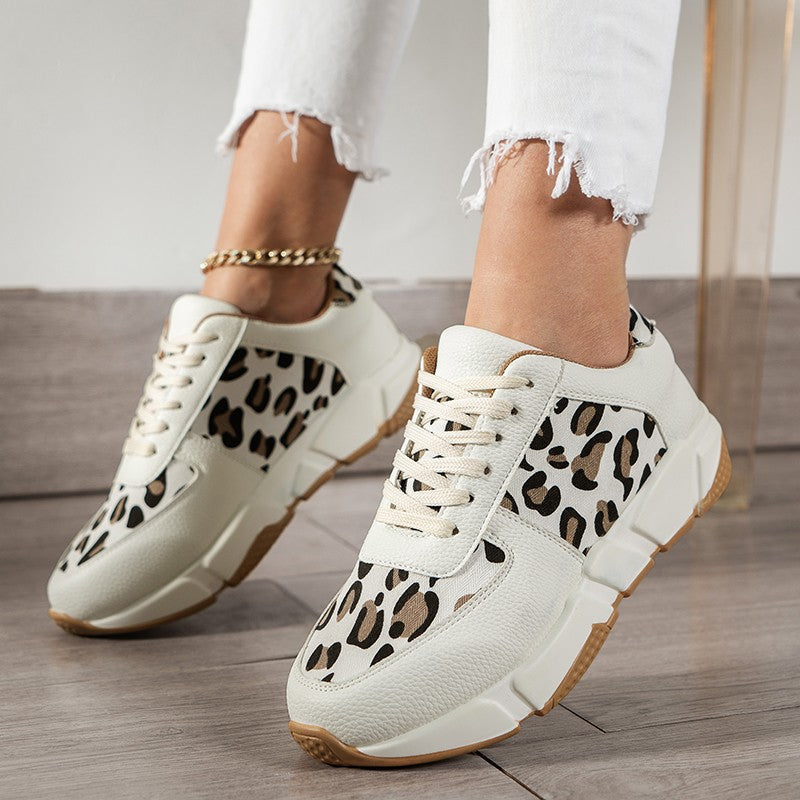 Women's Leopard Running Sneakers