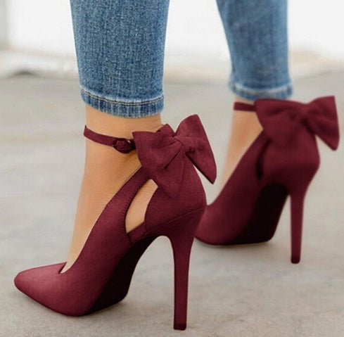 Women's Bow Pointed-Toe High Heels
