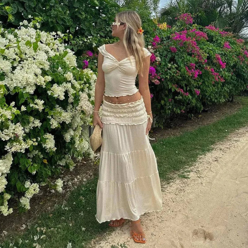 2-Piece Women's Ruffle Vacay Set