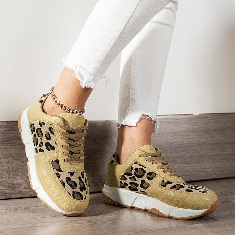 Women's Leopard Running Sneakers