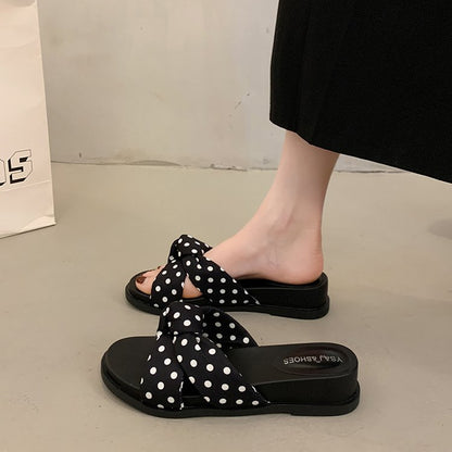 Women's Polka Dot Platform Wedge Sandals
