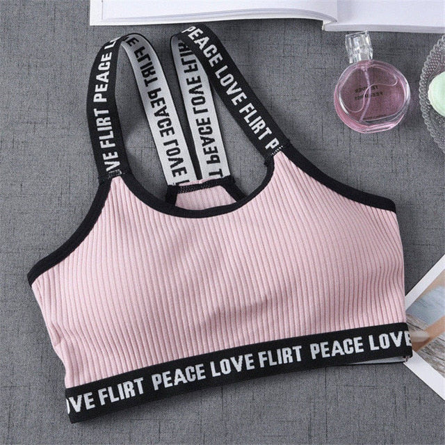 Sport Cropped Top Bra, For Women's Sportswear