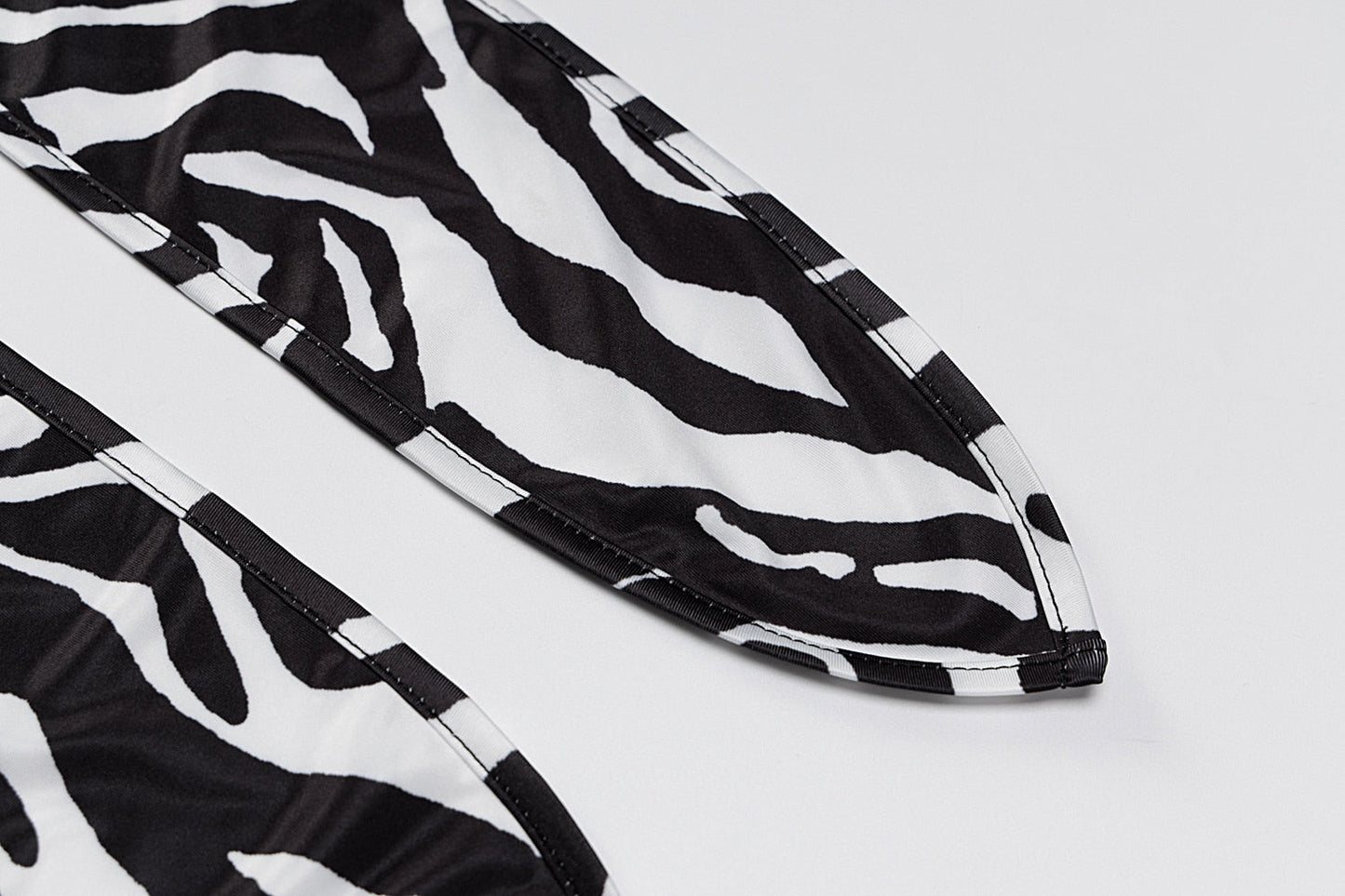 Zebra Print Long Sleeve V-Neck Mini Dress