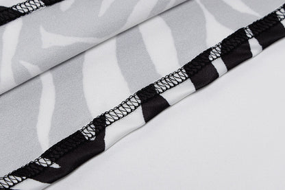 Zebra Print Long Sleeve V-Neck Mini Dress
