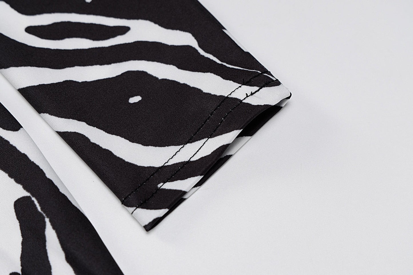 Zebra Print Long Sleeve V-Neck Mini Dress