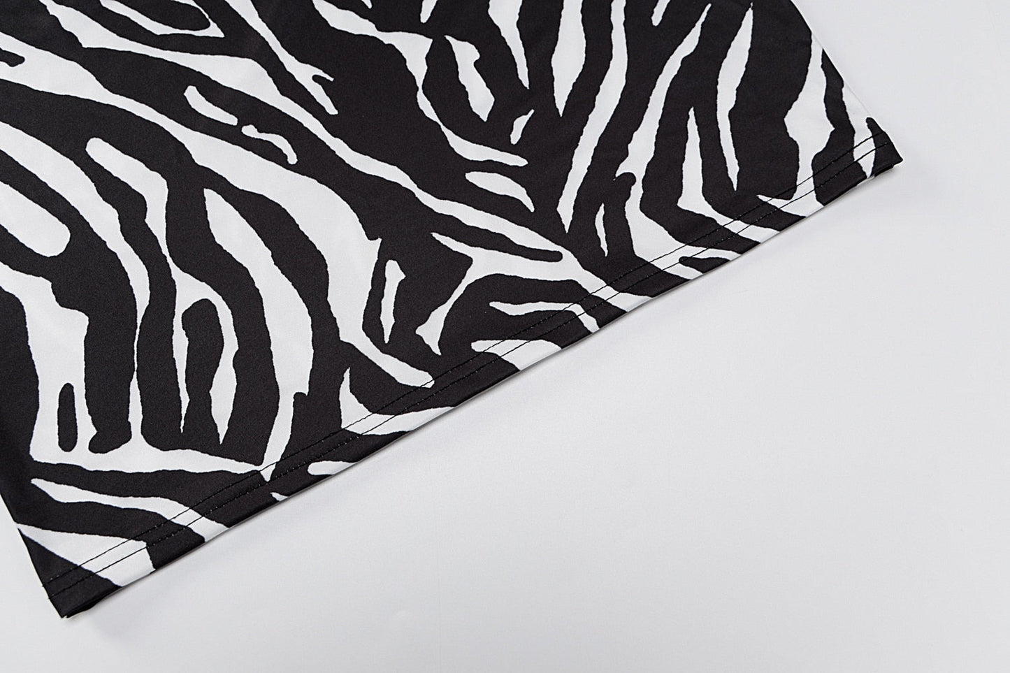 Zebra Print Long Sleeve V-Neck Mini Dress