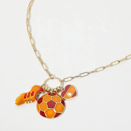 Spain Soccer Ball Paperclip Chain Necklace