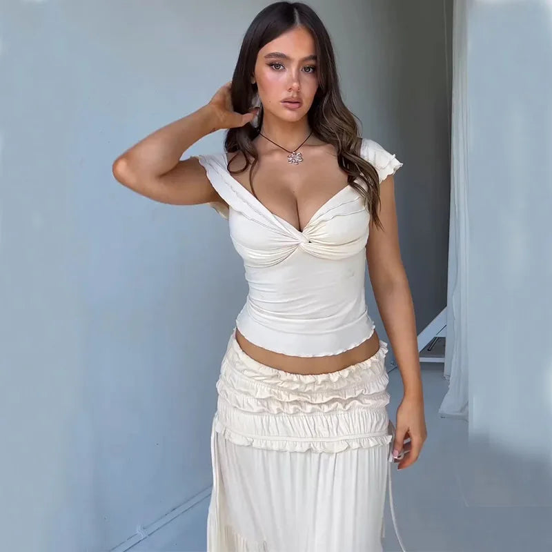 2-Piece Women's Ruffle Vacay Set
