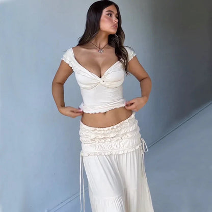 2-Piece Women's Ruffle Vacay Set