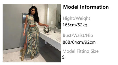 Women's Sleeveless Crop Tank Tops and Split Side Maxi Skirt