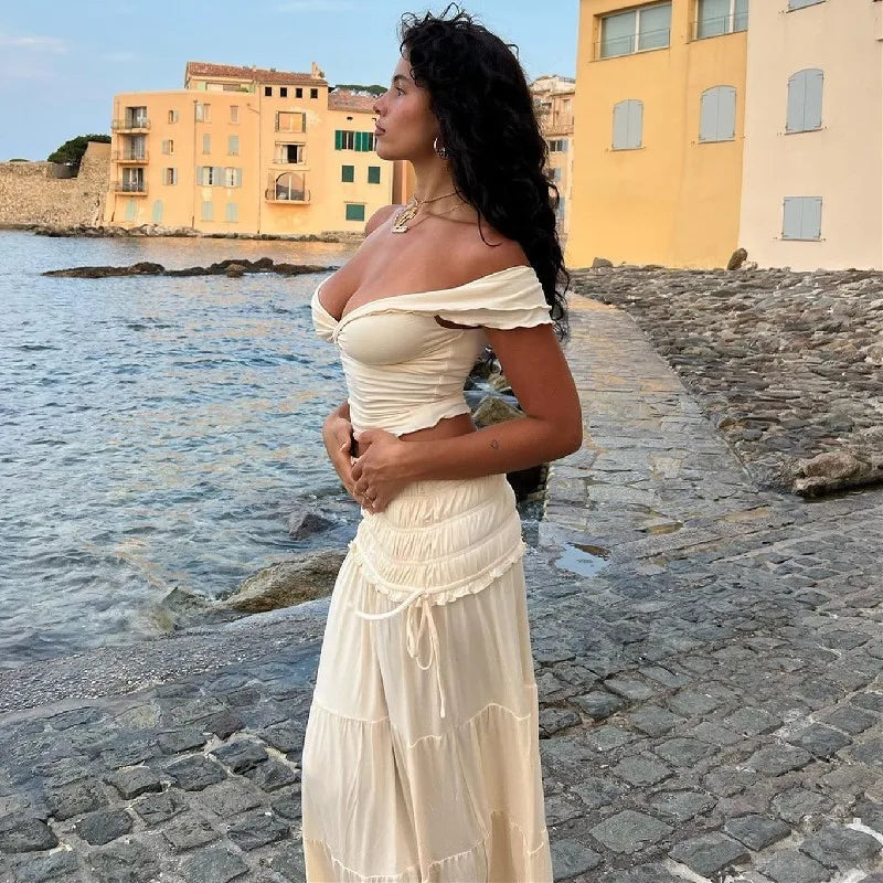 2-Piece Women's Ruffle Vacay Set