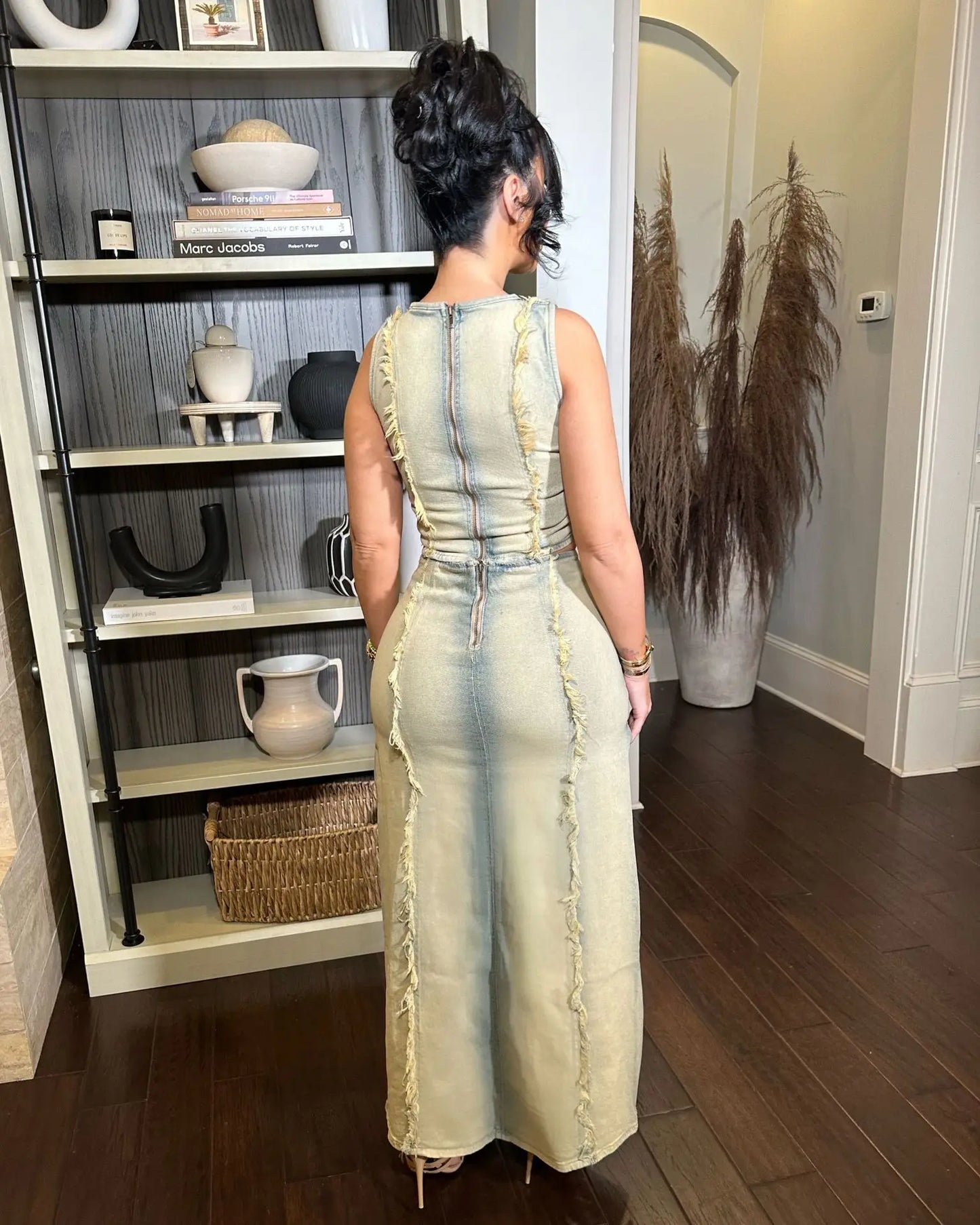 Women's Sleeveless Crop Tank Tops and Split Side Maxi Skirt