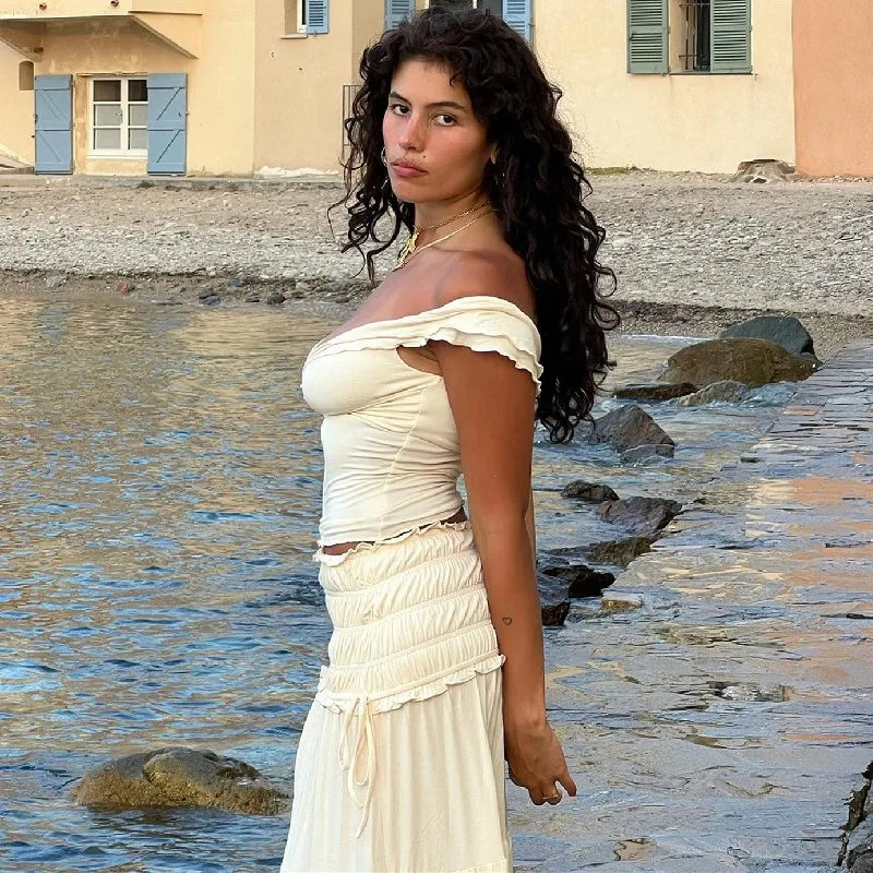 2-Piece Women's Ruffle Vacay Set