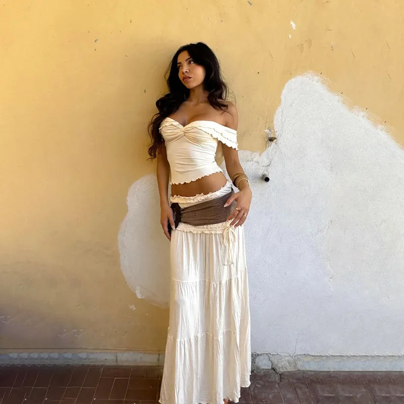 2-Piece Women's Ruffle Vacay Set