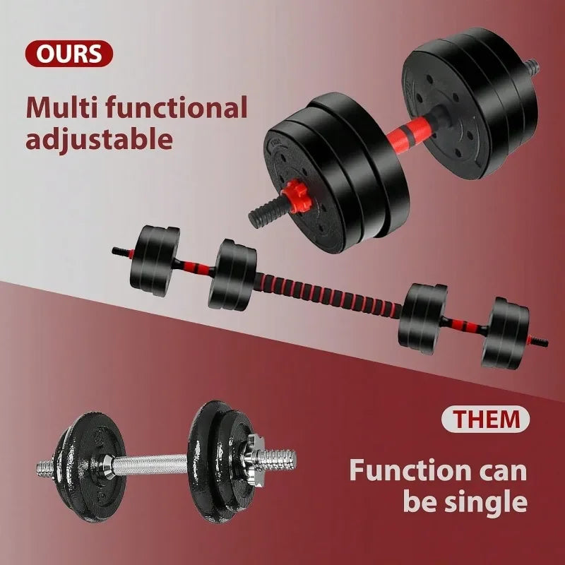 5–44 LB (2.3–20 kg) Adjustable Dumbbell to Barbell Set