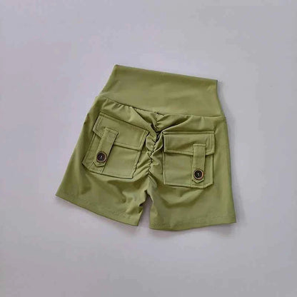 Women's High Waist Seamless Fitness Shorts with Pockets