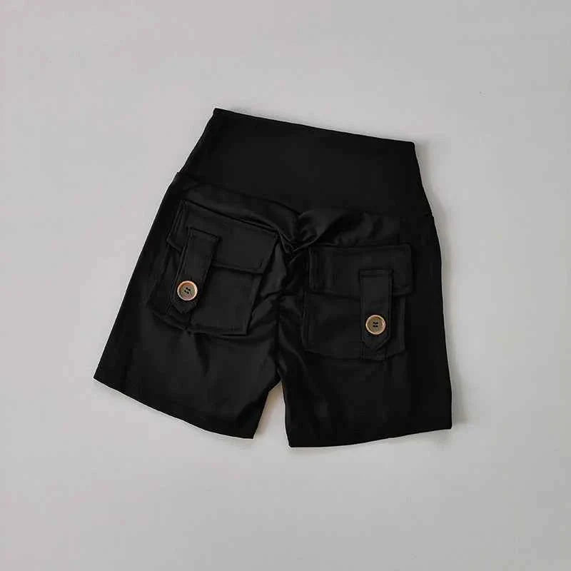 Women's High Waist Seamless Fitness Shorts with Pockets