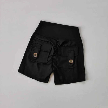 Women's High Waist Seamless Fitness Shorts with Pockets