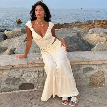2-Piece Women's Ruffle Vacay Set