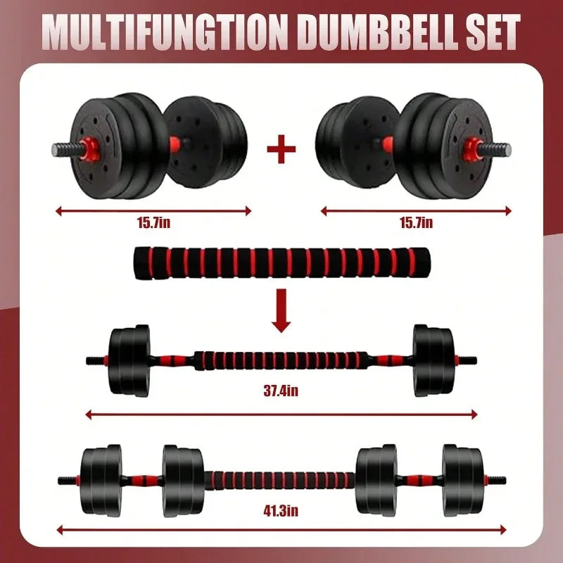 5–44 LB (2.3–20 kg) Adjustable Dumbbell to Barbell Set