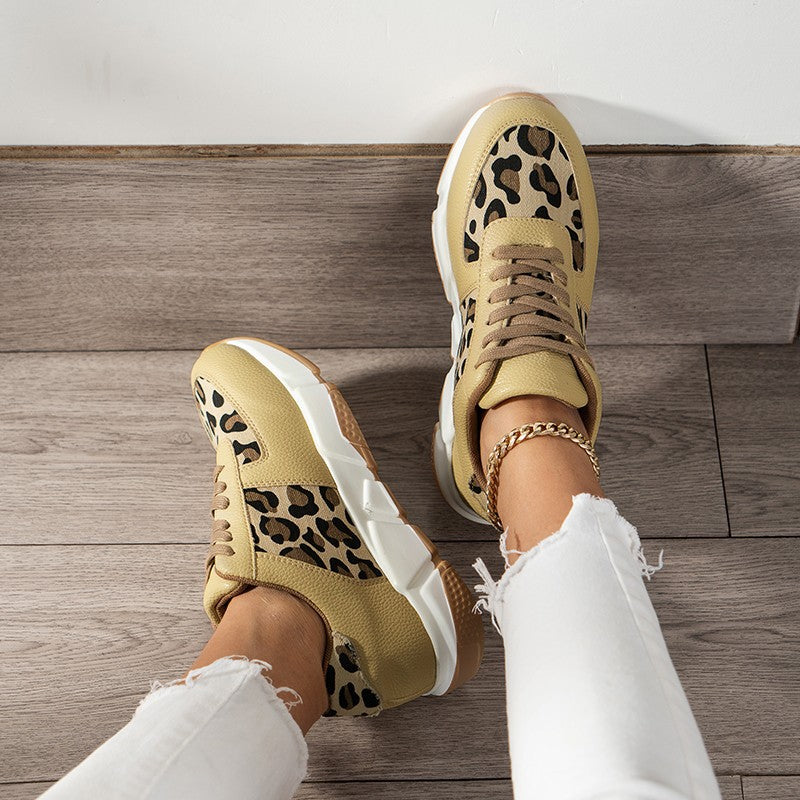 Women's Leopard Running Sneakers