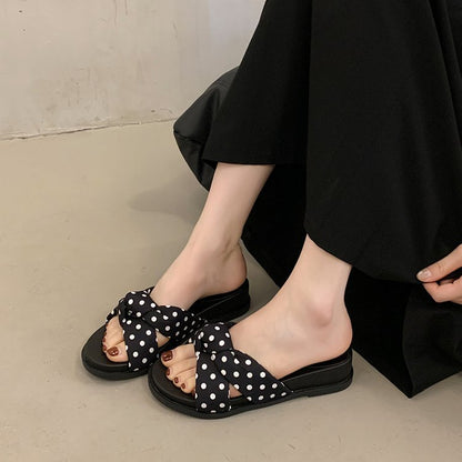Women's Polka Dot Platform Wedge Sandals