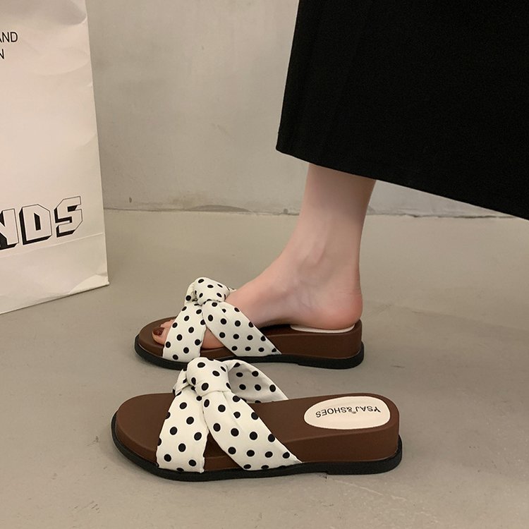 Women's Polka Dot Platform Wedge Sandals
