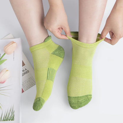 Womens Ankle Socks, Athletic Running Sports Cushioned Colored Socks 6 Pairs, Size 6-8