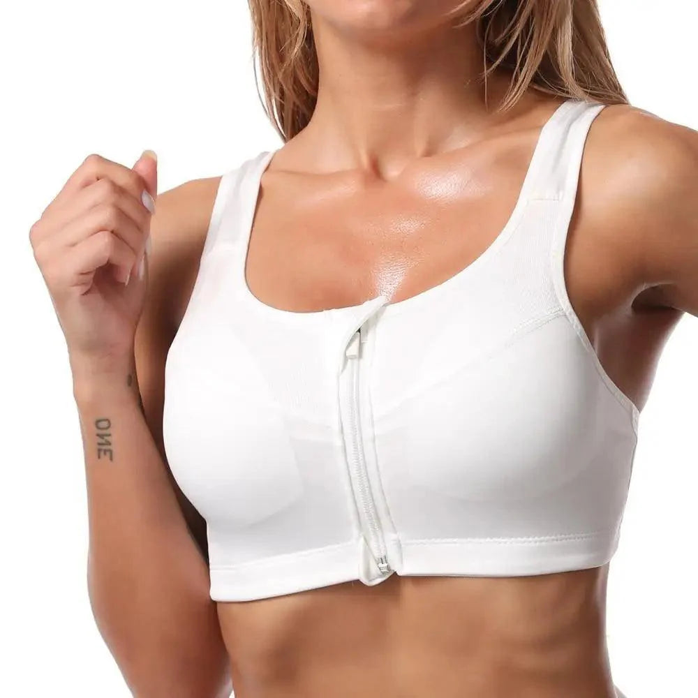 Women's Dazzling Zip-up Sports Bra