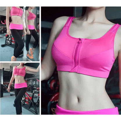 Women's Dazzling Zip-up Sports Bra