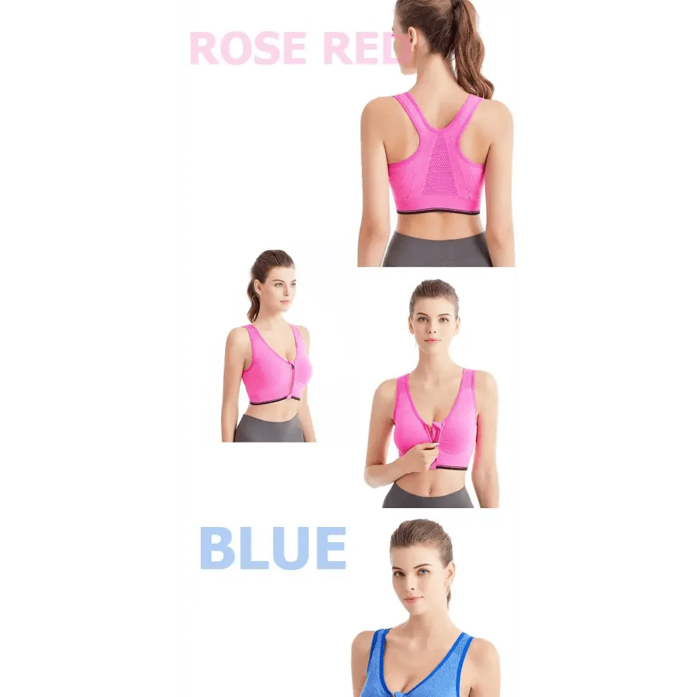 Women's Dazzling Zip-up Sports Bra