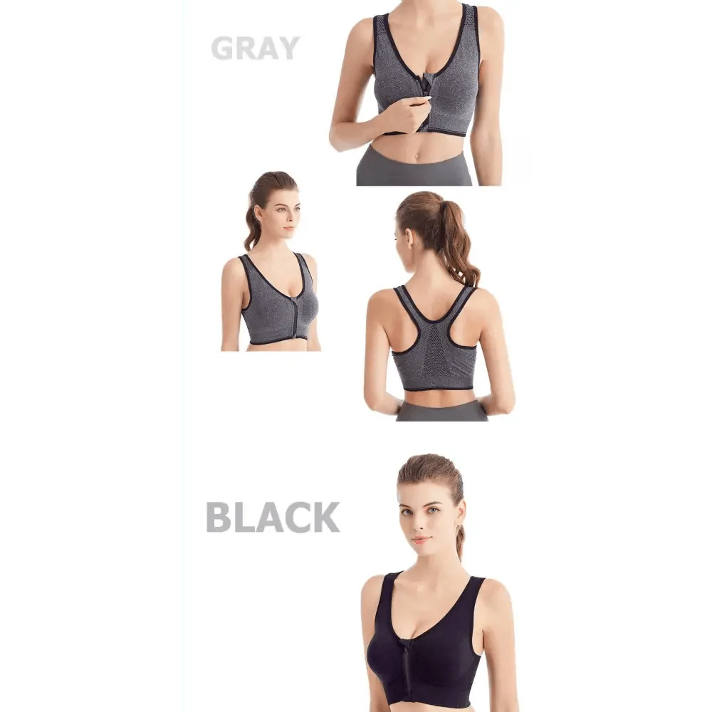 Women's Dazzling Zip-up Sports Bra