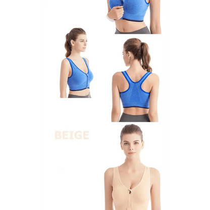 Women's Dazzling Zip-up Sports Bra