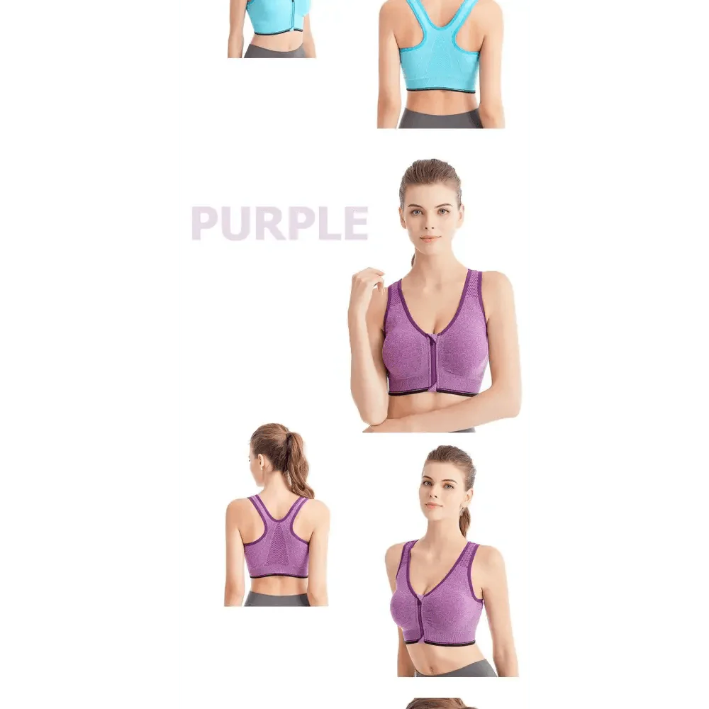 Women's Dazzling Zip-up Sports Bra