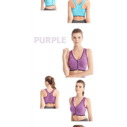 Women's Dazzling Zip-up Sports Bra
